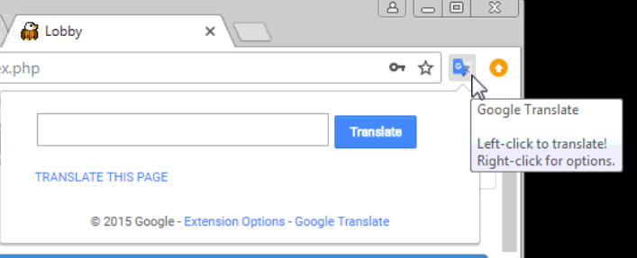 google translate extension for chrome