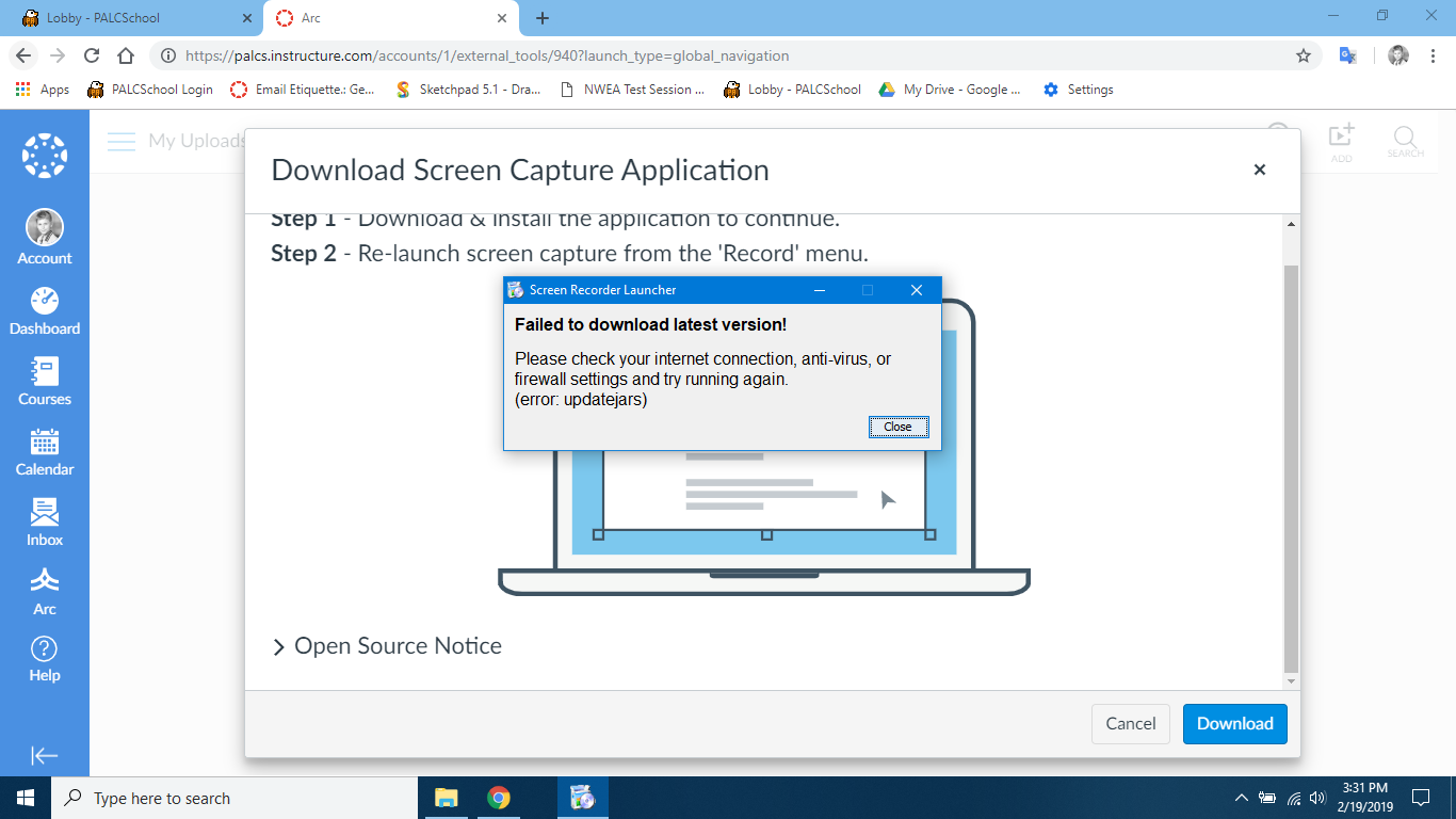 screencast o matic failed to encode